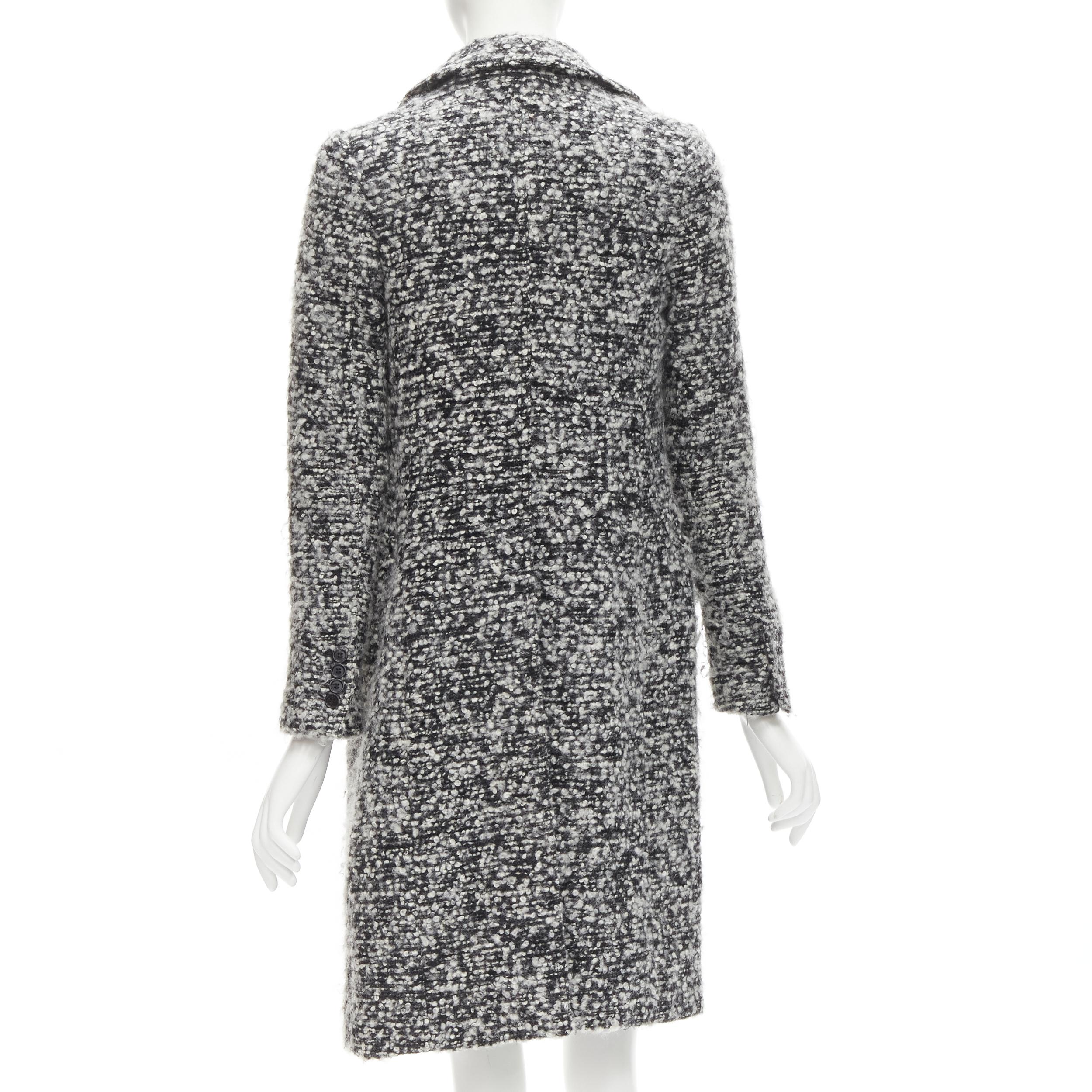 Gray DIOR HOMME AW 2009 Hedi Slimane grey wool boucle coat XXS JP38