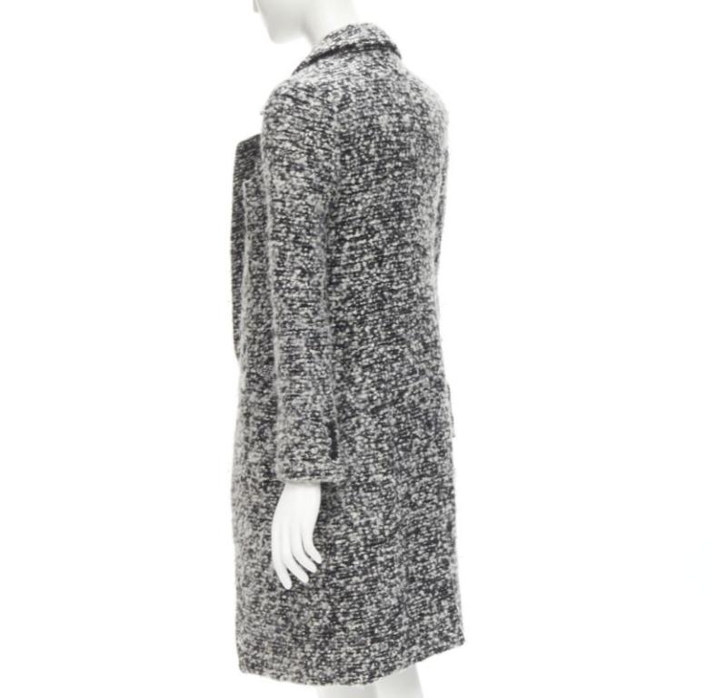 DIOR HOMME AW 2009 Hedi Slimane grey wool boucle coat XXS JP38 For Sale 2