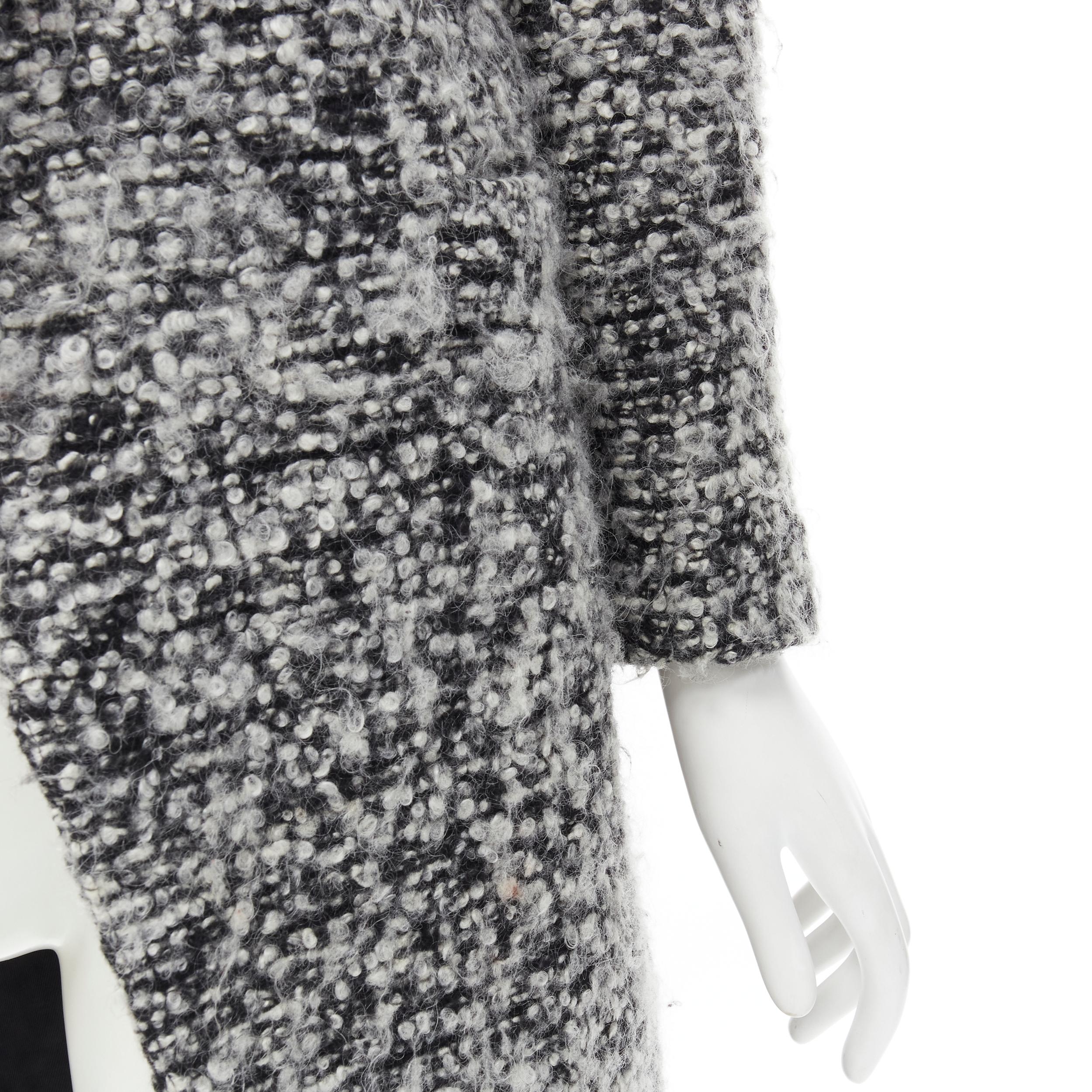 Women's DIOR HOMME AW 2009 Hedi Slimane grey wool boucle coat XXS JP38