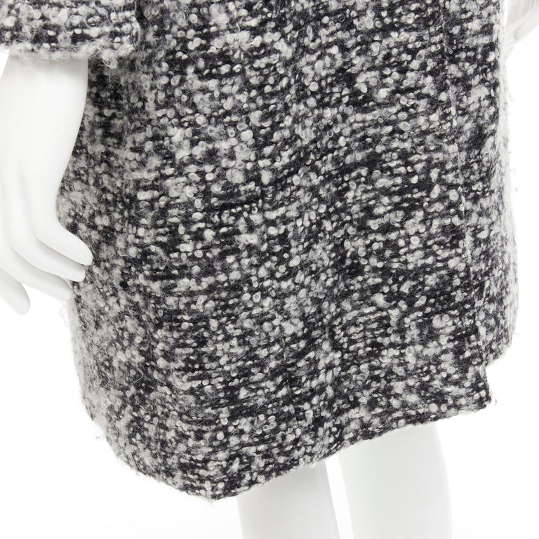 DIOR HOMME AW 2009 Hedi Slimane grey wool boucle coat XXS JP38 For Sale