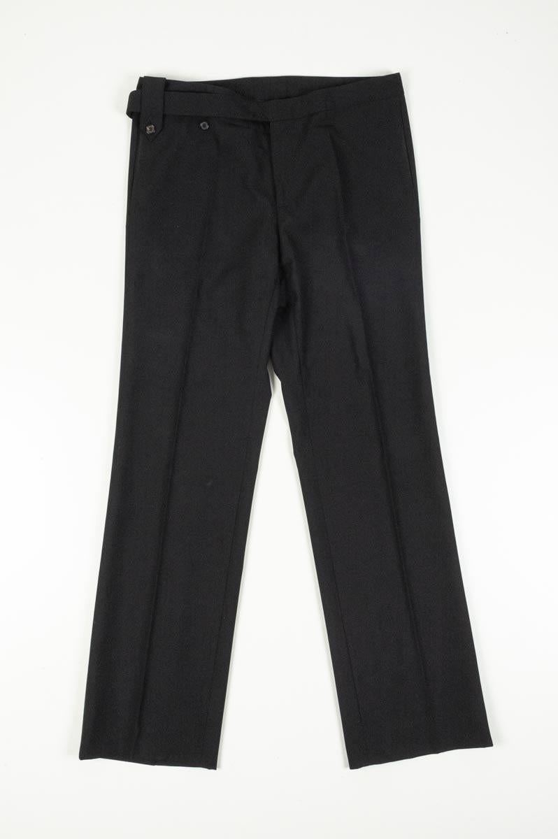 Dior Homme AW03 Lüster-Herrenhose Größe 48 (Medium) (Schwarz) im Angebot