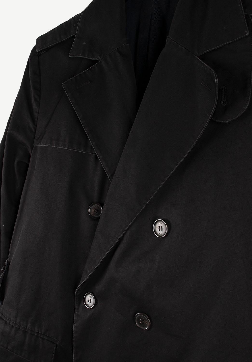 Black Dior Homme AW03 Men Trench Coat Size 50IT(M) S075 For Sale