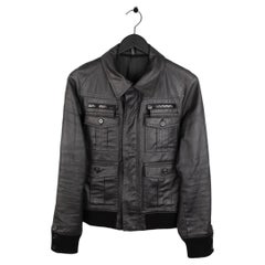 Dior Homme AW06 by Hedi Slimane 4 Pockets Coated Zipped Men Jacket Sz 46IT(S/M)