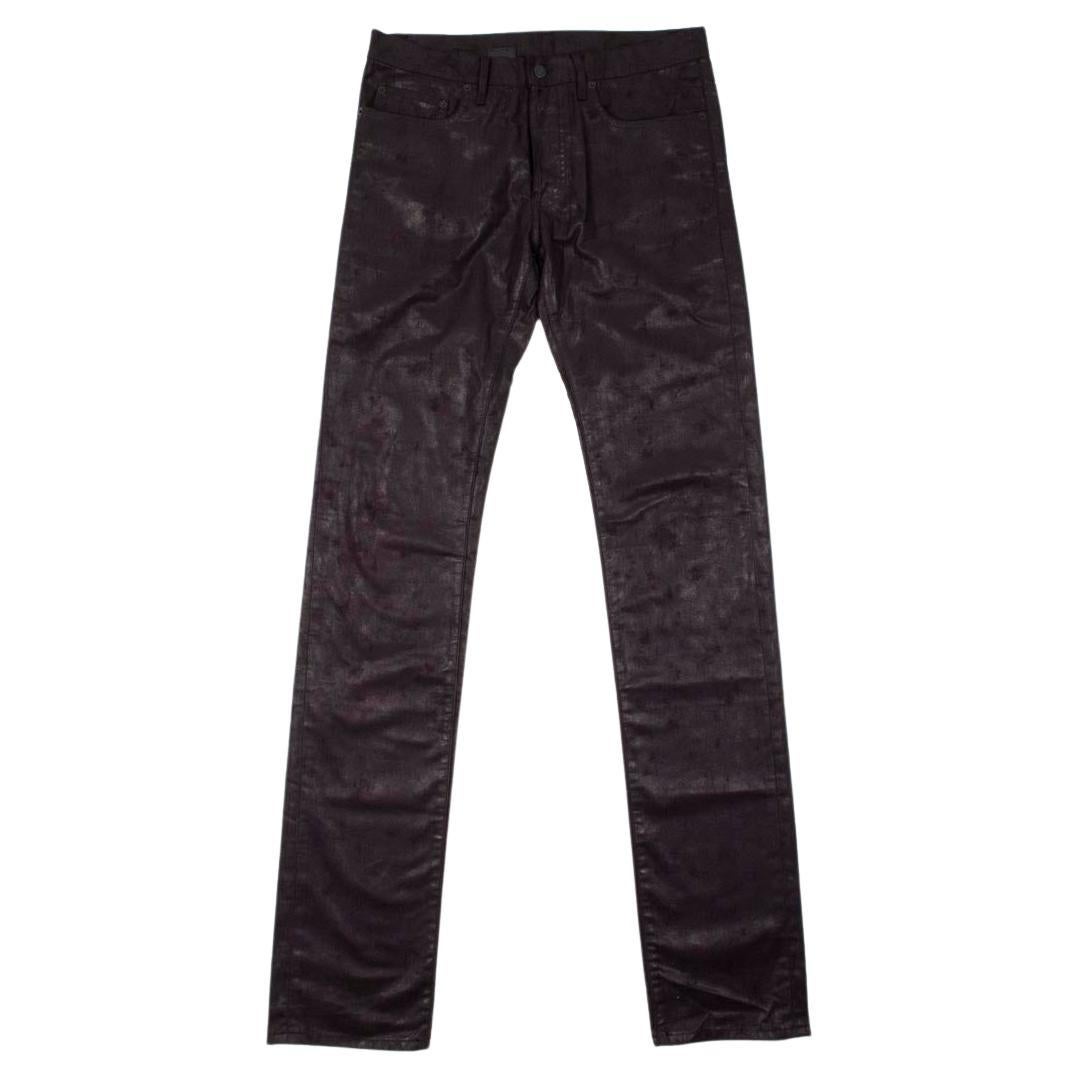 Dior Homme AW08 Shiny Men Faux Leather Look Pants Size 31, S214 For Sale