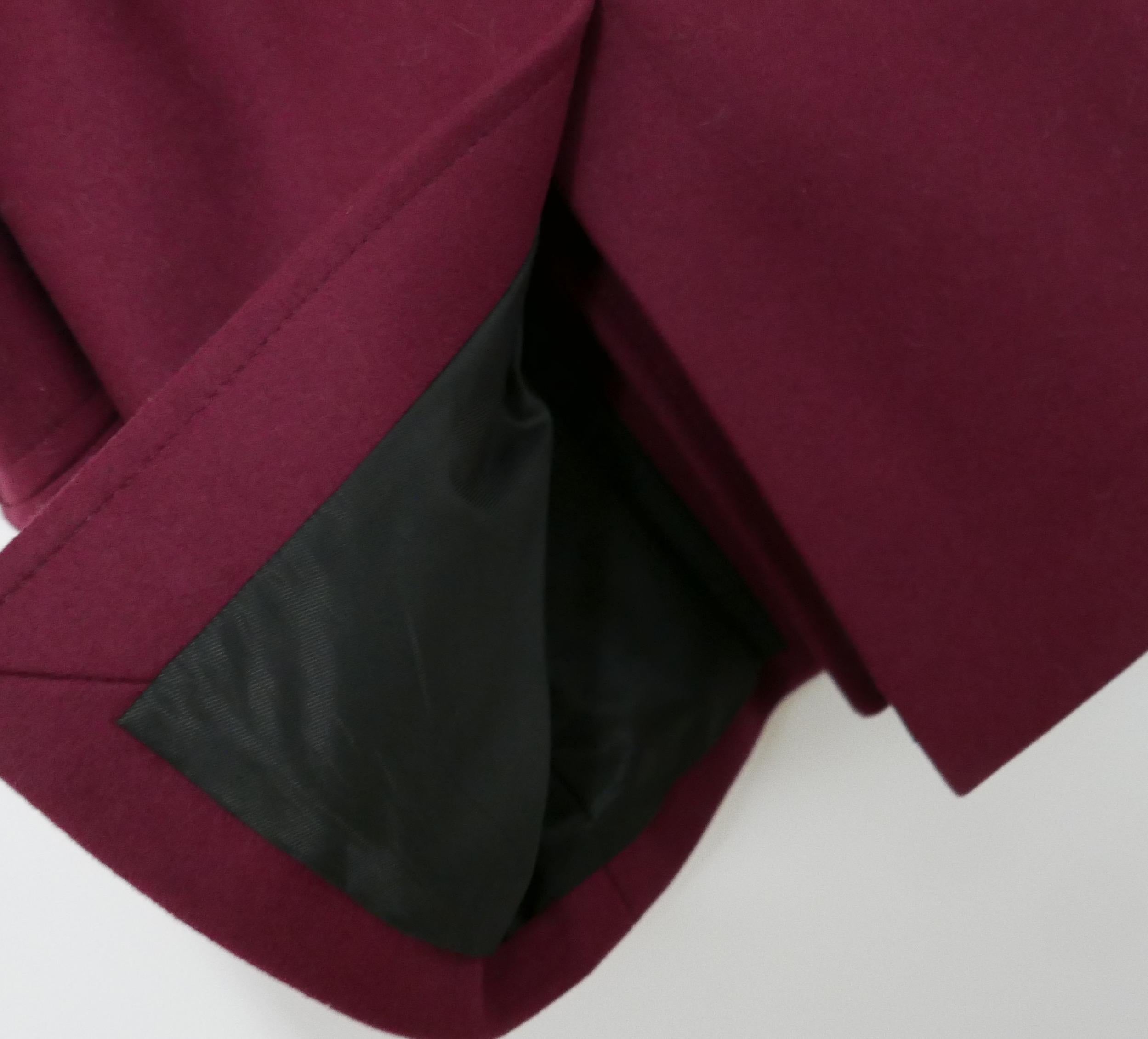 Dior Homme AW13 Burgundy Heavy Wool Coat For Sale 2