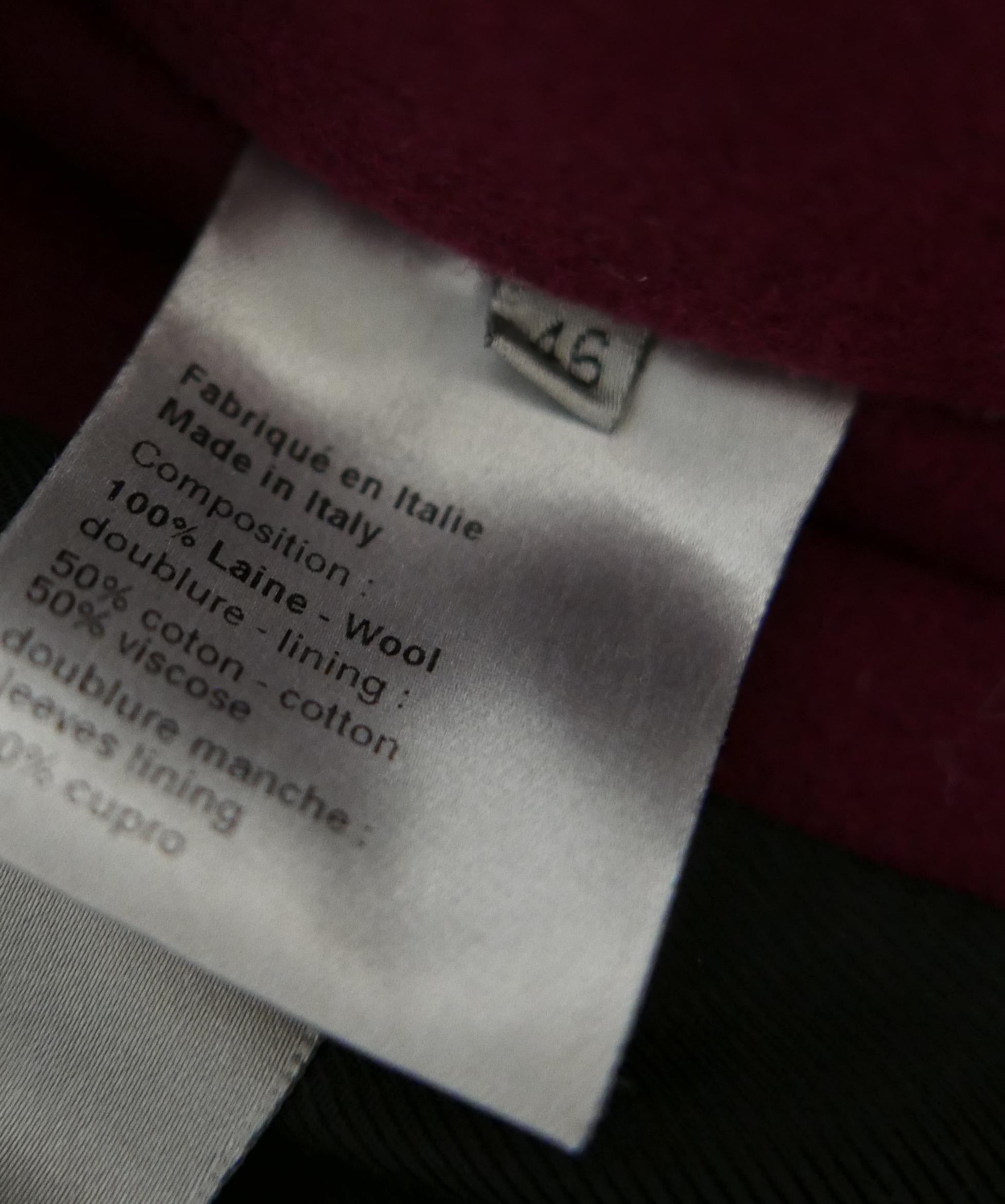 Dior Homme AW13 Burgundy Heavy Wool Coat For Sale 4