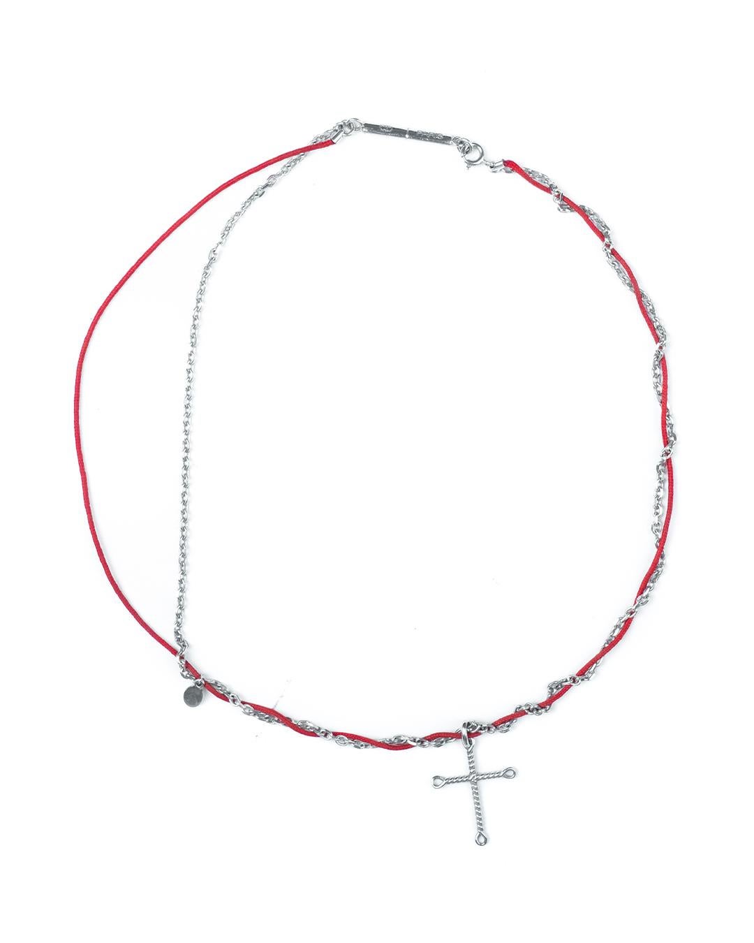 Dior Homme AW2005 .925 Wrapped Cross Necklace In Excellent Condition In Beverly Hills, CA