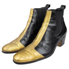 Dior Homme AW2005 Golden Cuban Heel Boots