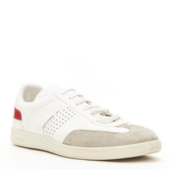 DIOR HOMME B01 white red Bee laether suede trim  trainer sneaker EU38