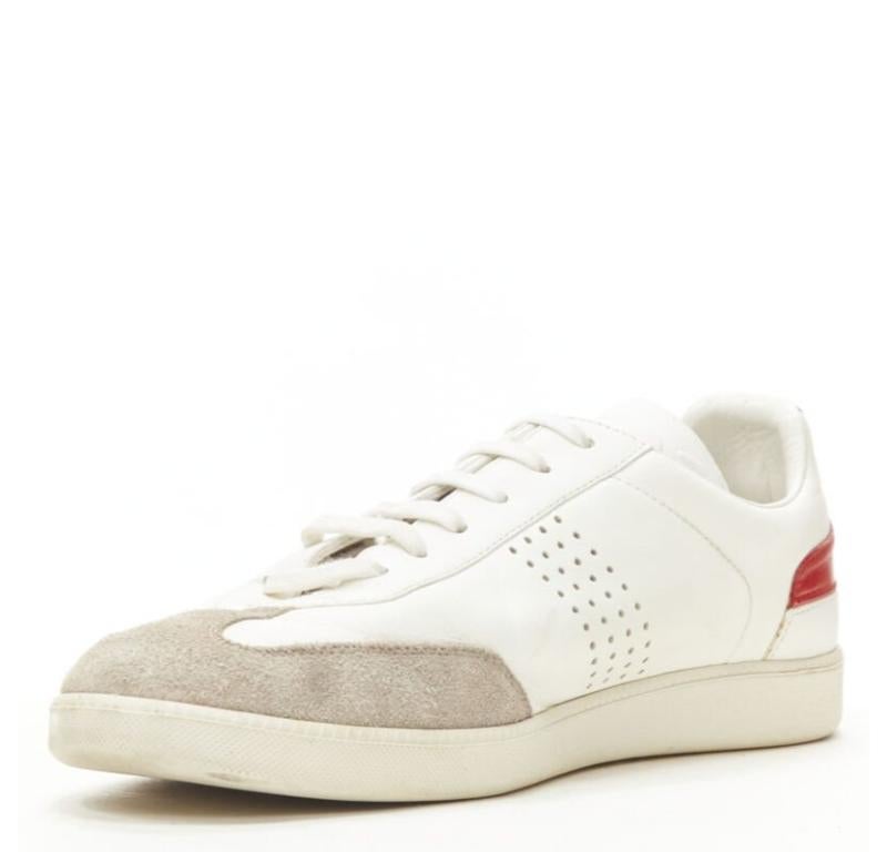 DIOR HOMME B01 white red Bee laether suede trim  trainer sneaker EU38 In Fair Condition In Hong Kong, NT