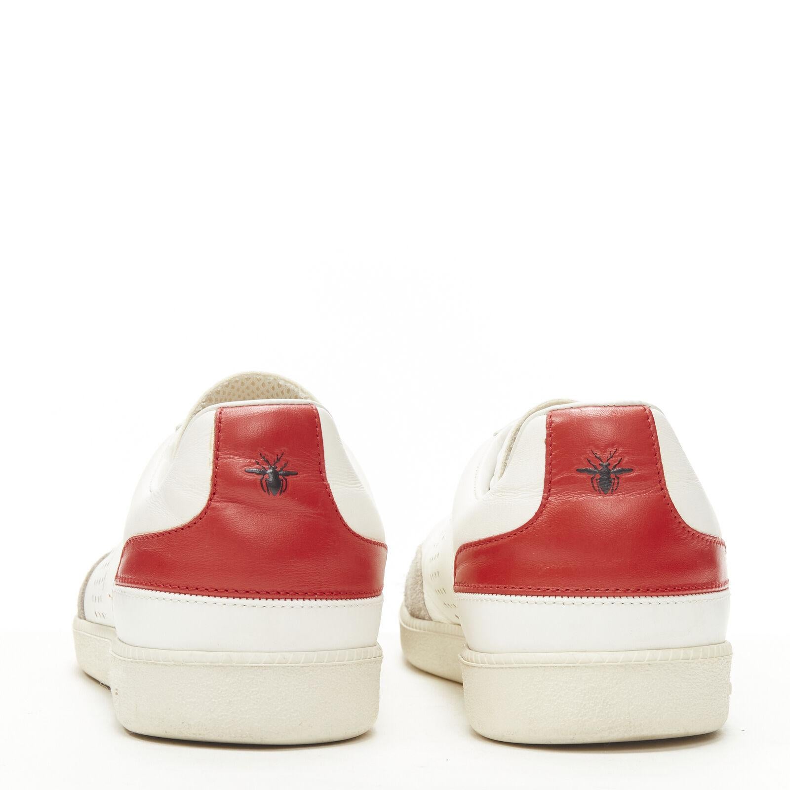 Beige DIOR HOMME B01 white red Bee laether suede trim  trainer sneaker EU38 For Sale