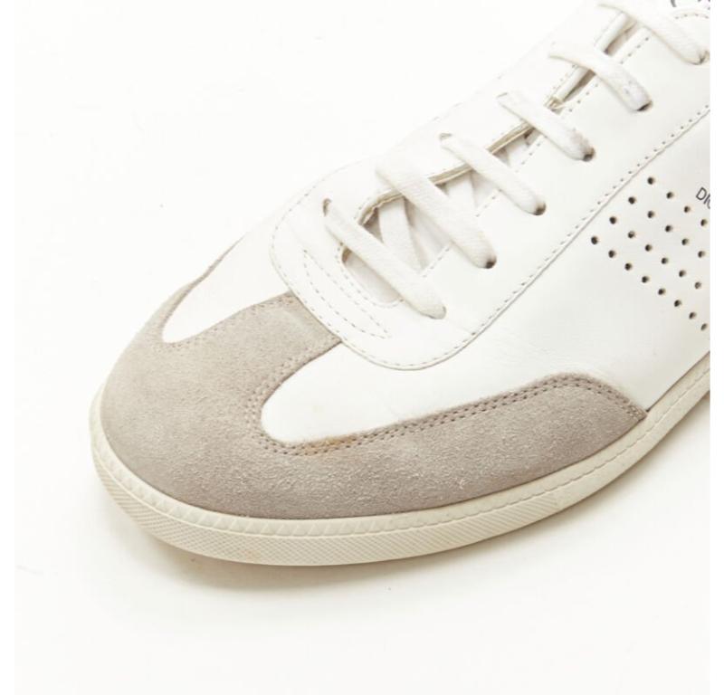 DIOR HOMME B01 white red Bee laether suede trim  trainer sneaker EU38 1