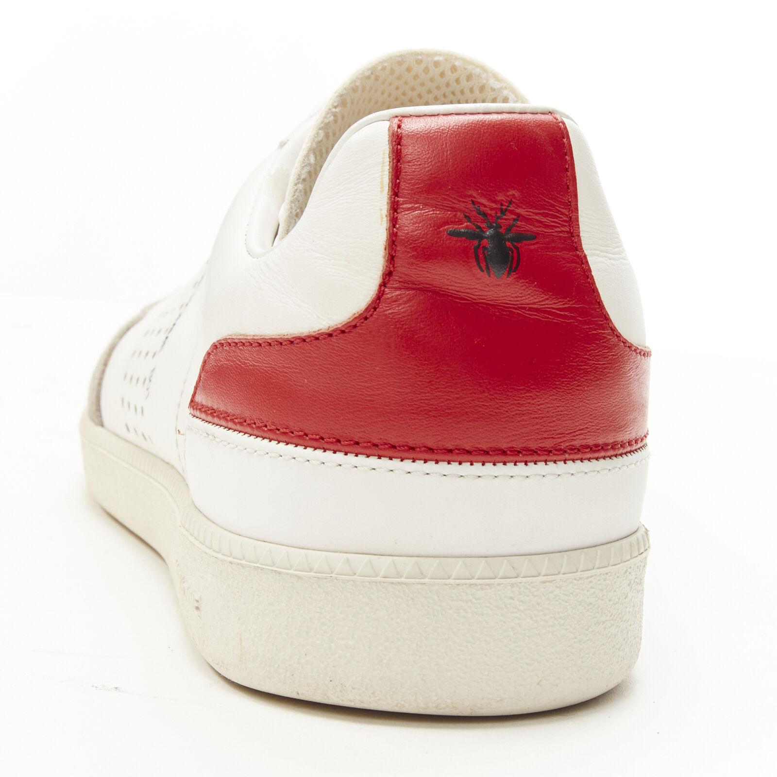 DIOR HOMME B01 white red Bee laether suede trim  trainer sneaker EU38 For Sale 2