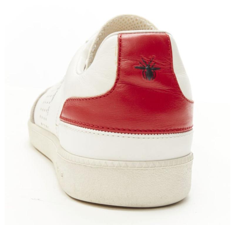 DIOR HOMME B01 white red Bee laether suede trim  trainer sneaker EU38 4