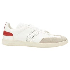 DIOR HOMME B01 white red Bee laether suede trim trainer sneaker EU38