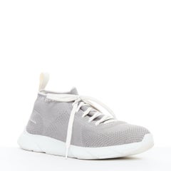 DIOR HOMME B21 Sockes grey white logo knit low top lace sneakers