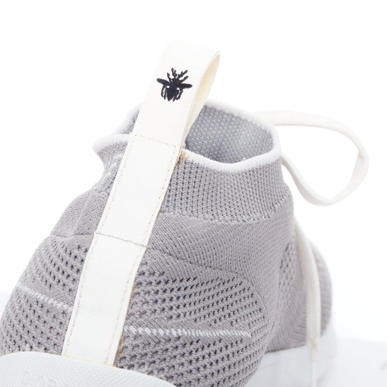 DIOR HOMME B21 Sockes grey white logo knit low top lace  display picture 2