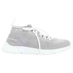 DIOR HOMME B21 Sockes grey white logo knit low top lace sneakers