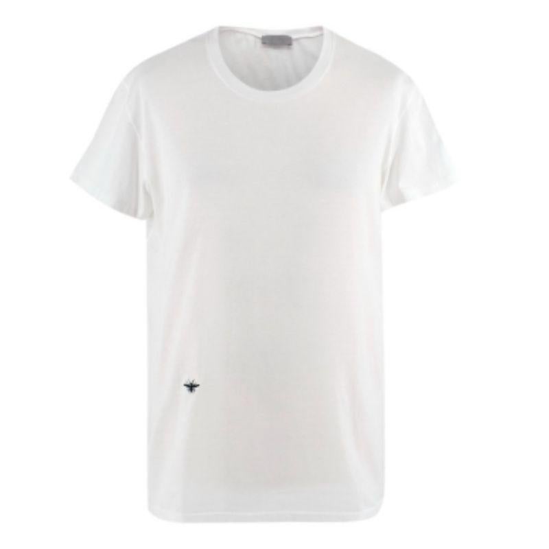 Dior Homme Bee Embroidered White T-Shirt For Sale at 1stDibs