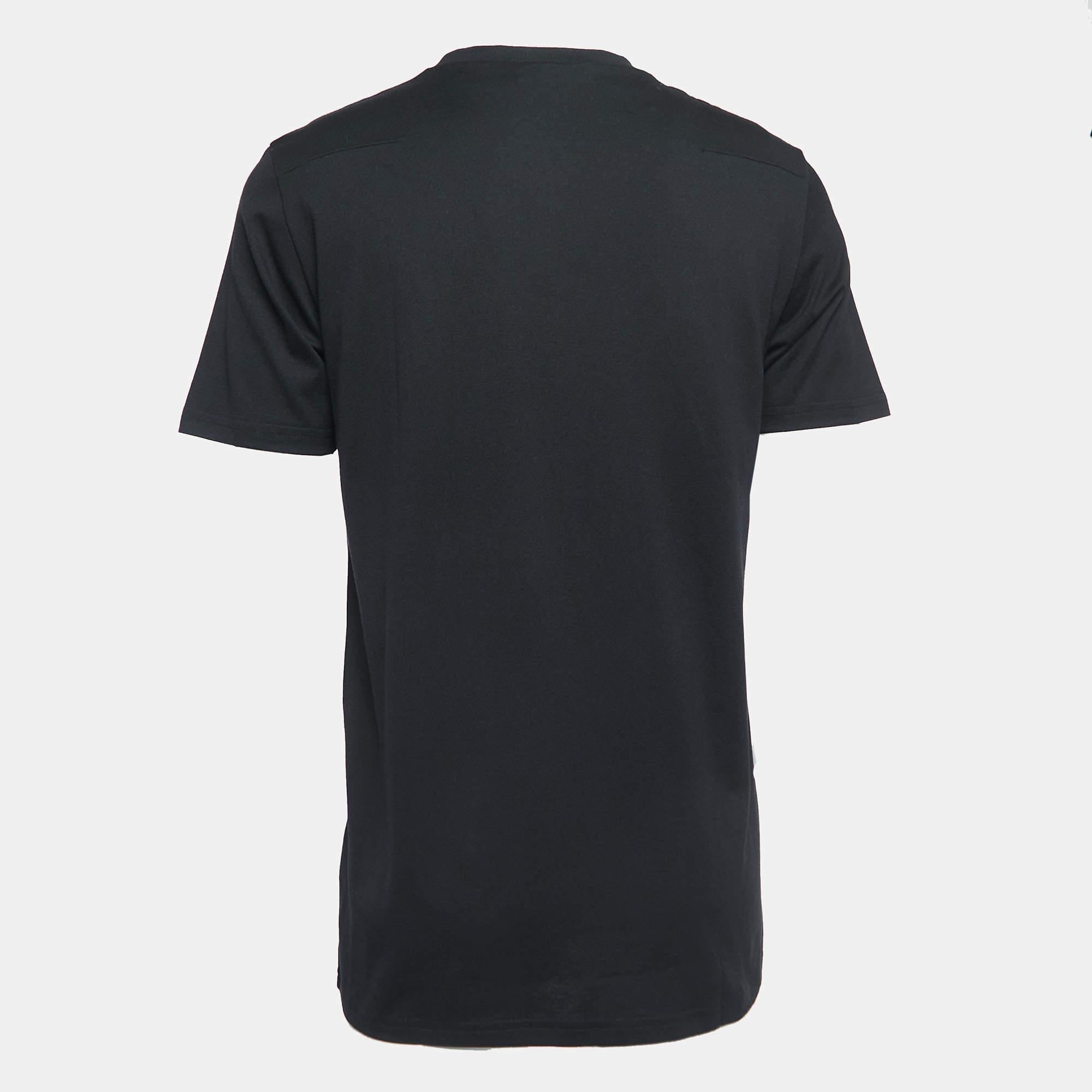 Dior Homme Black Bee Embroidered Cotton Crew Neck T-Shirt S In Good Condition For Sale In Dubai, Al Qouz 2