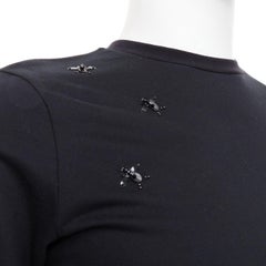 DIOR HOMME black bee sequin embellished crewneck tshirt XS
