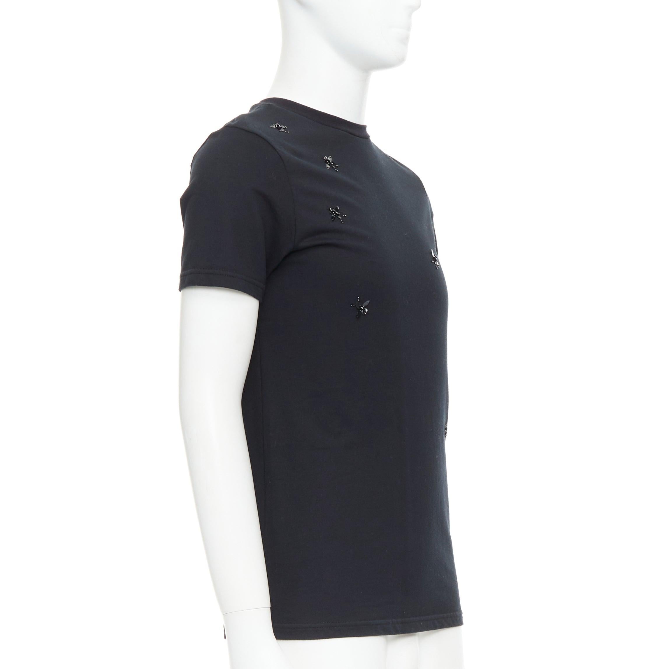 Nero DIOR HOMME - Felpa girocollo con paillettes a forma di ape XS in vendita