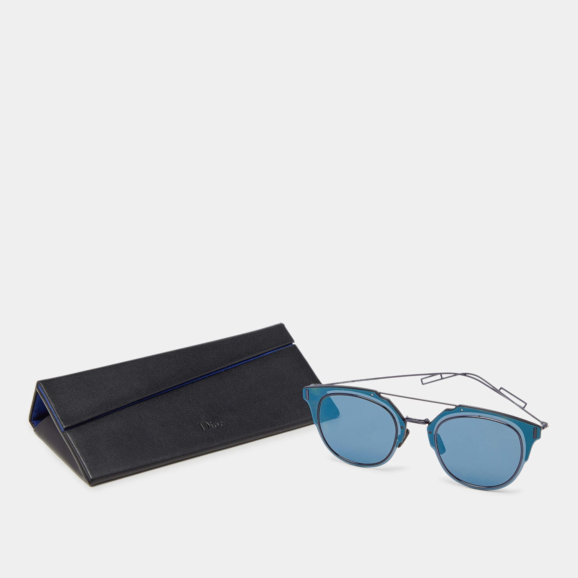 Men's Dior Homme Black/Blue A2J2A DiorComposit 1.0 Aviator Sunglasses