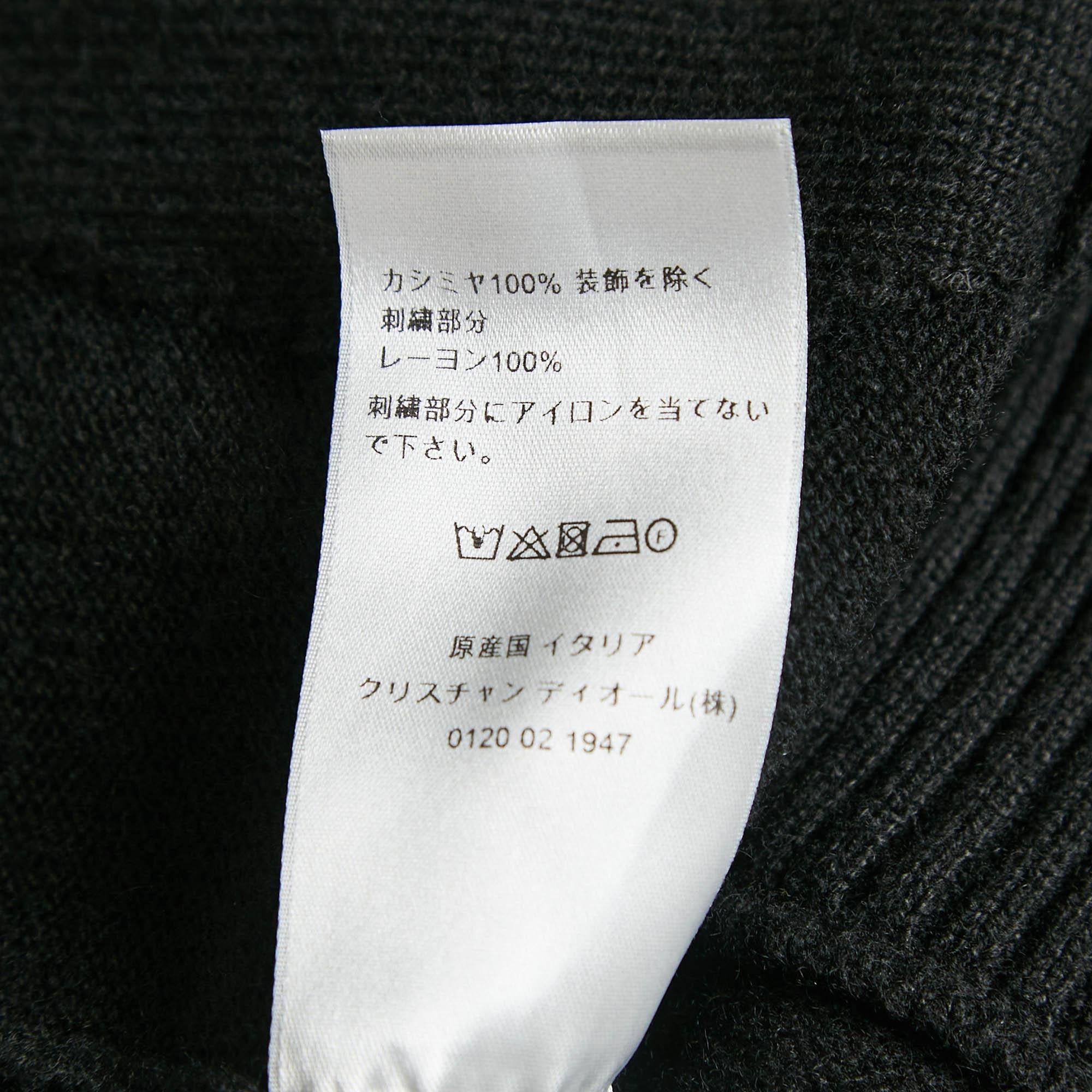 Dior Homme Black CD Icon Cashmere Knit Hooded Sweatshirt XS 3