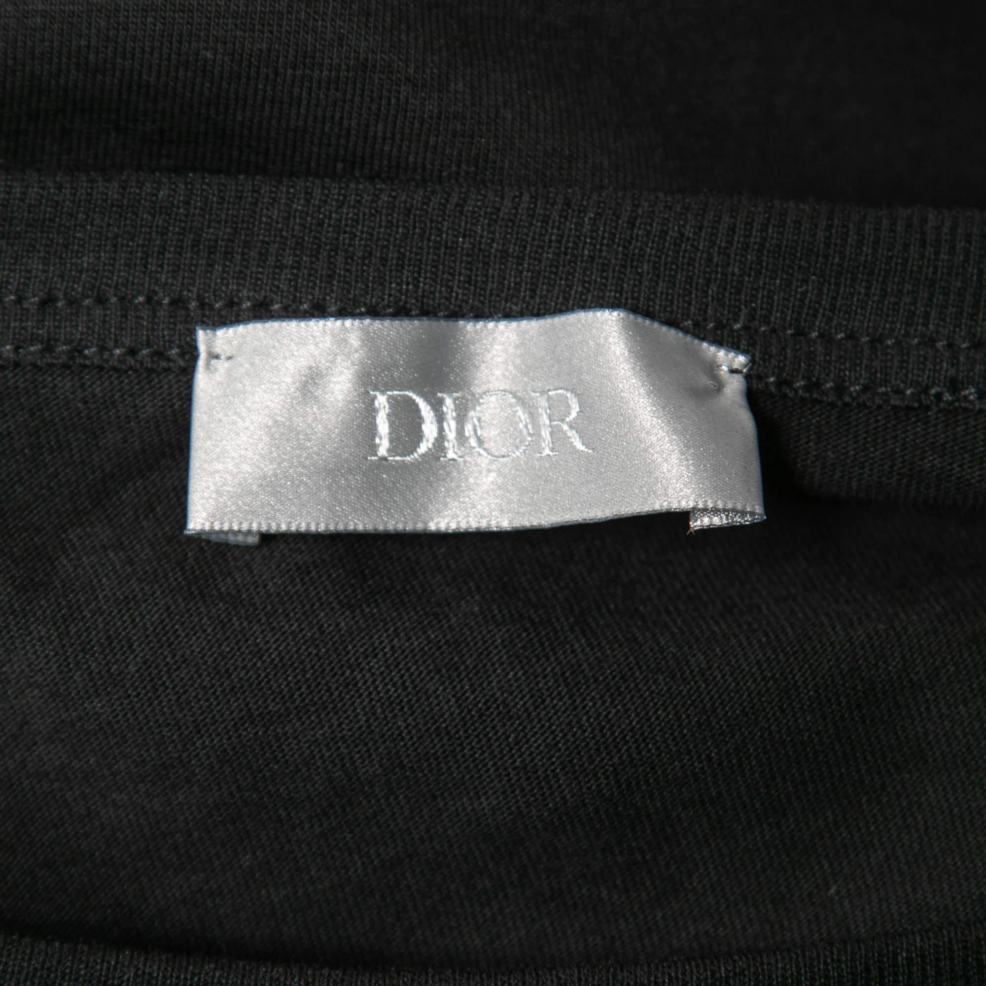 Dior Homme Black CD Icon Cotton Crew Neck T-Shirt L In New Condition In Dubai, Al Qouz 2