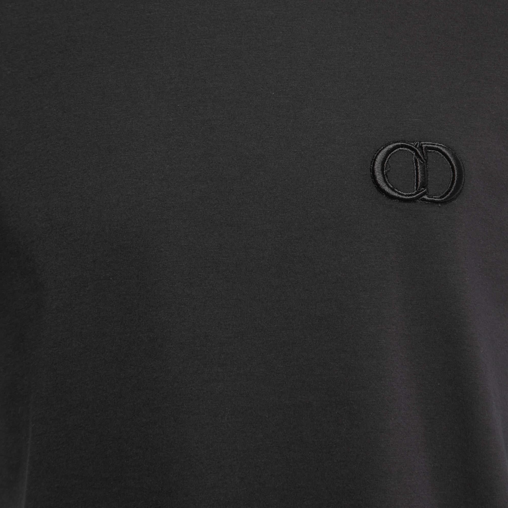 Dior Homme Black CD Icon Cotton Crew Neck T-Shirt L 2
