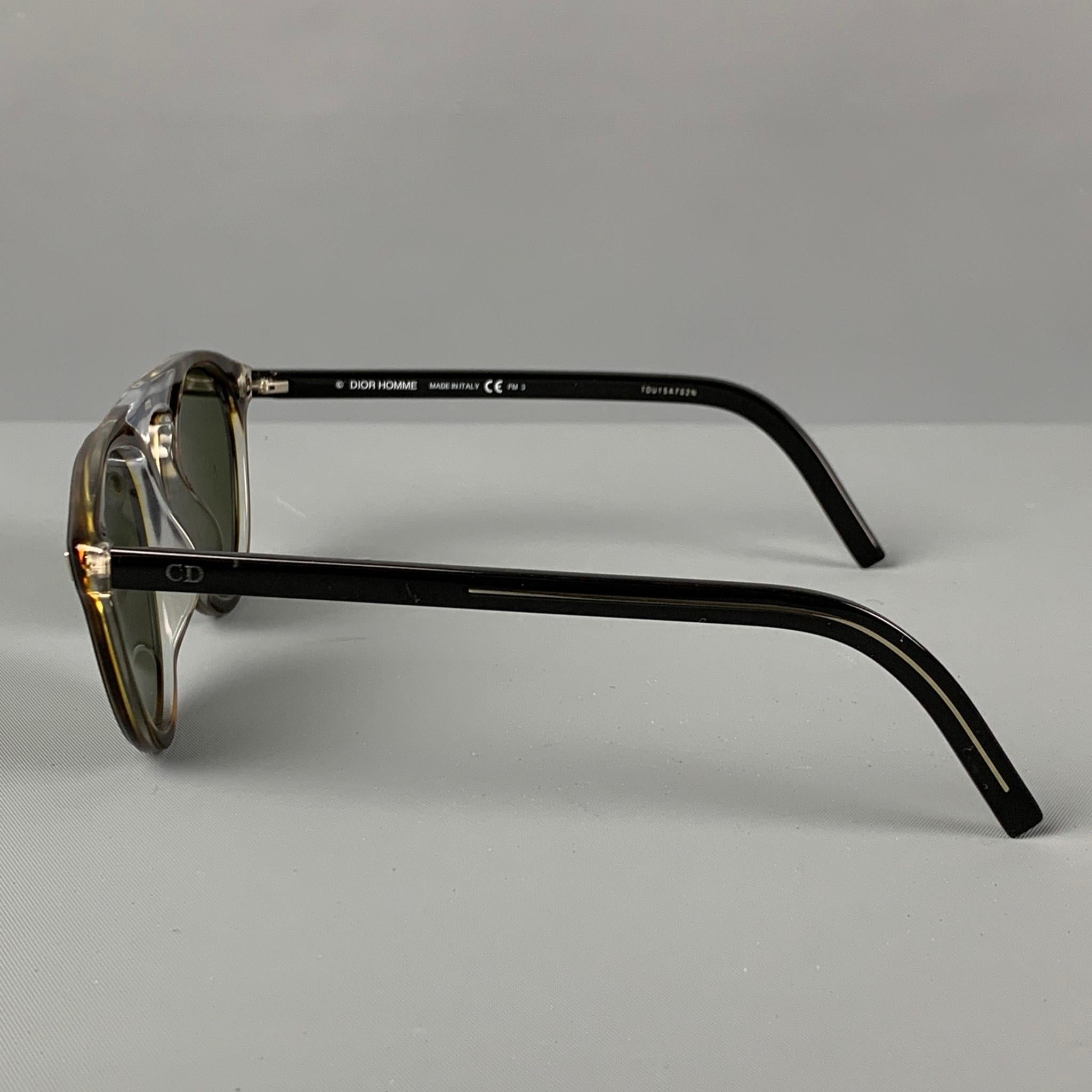 DIOR HOMME Black Clear Acetate Sunglasses In Good Condition In San Francisco, CA