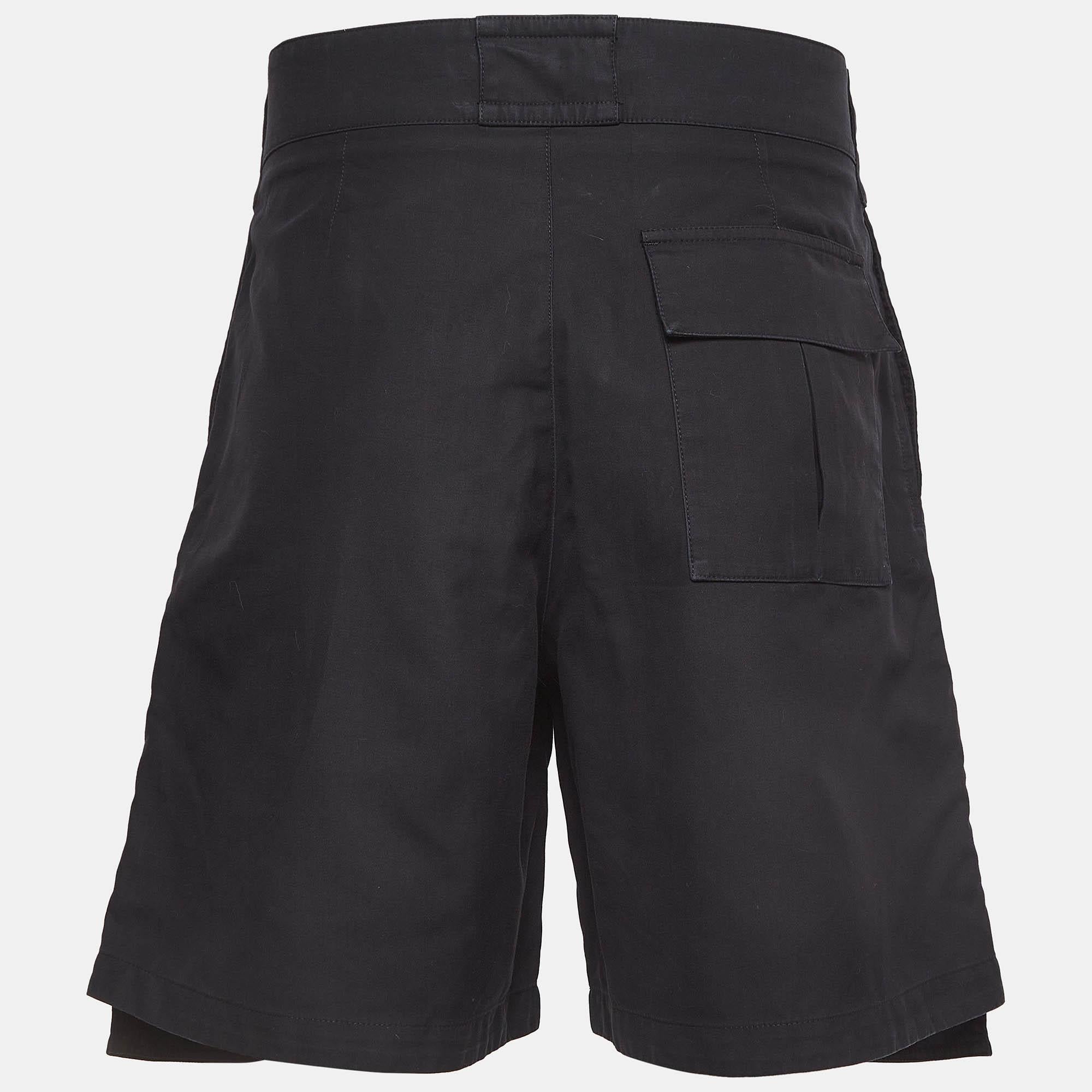 Dior Homme Black Cotton Belted Cargo Shorts S For Sale at 1stDibs