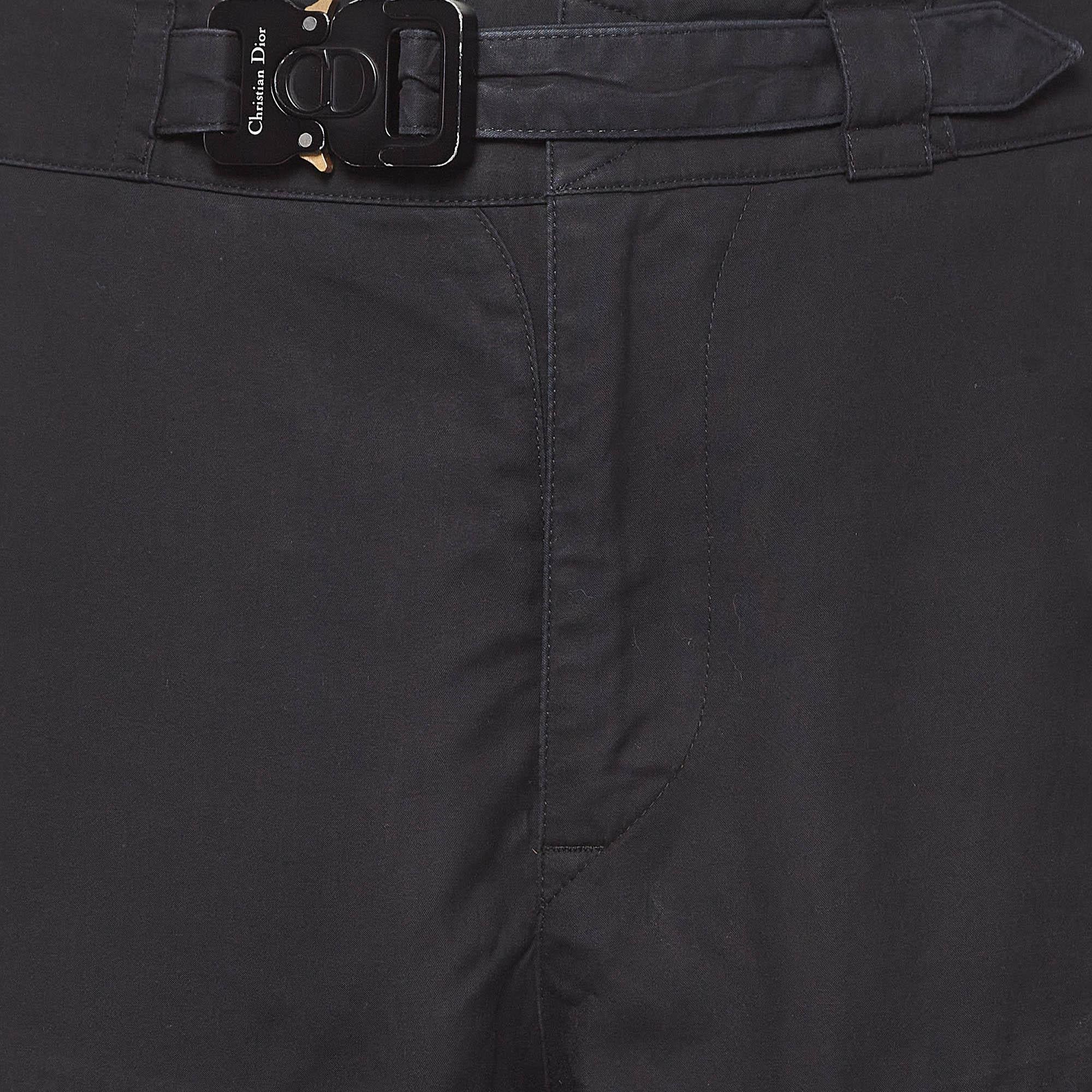 Dior Homme Black Cotton Belted Cargo Shorts S In Fair Condition In Dubai, Al Qouz 2