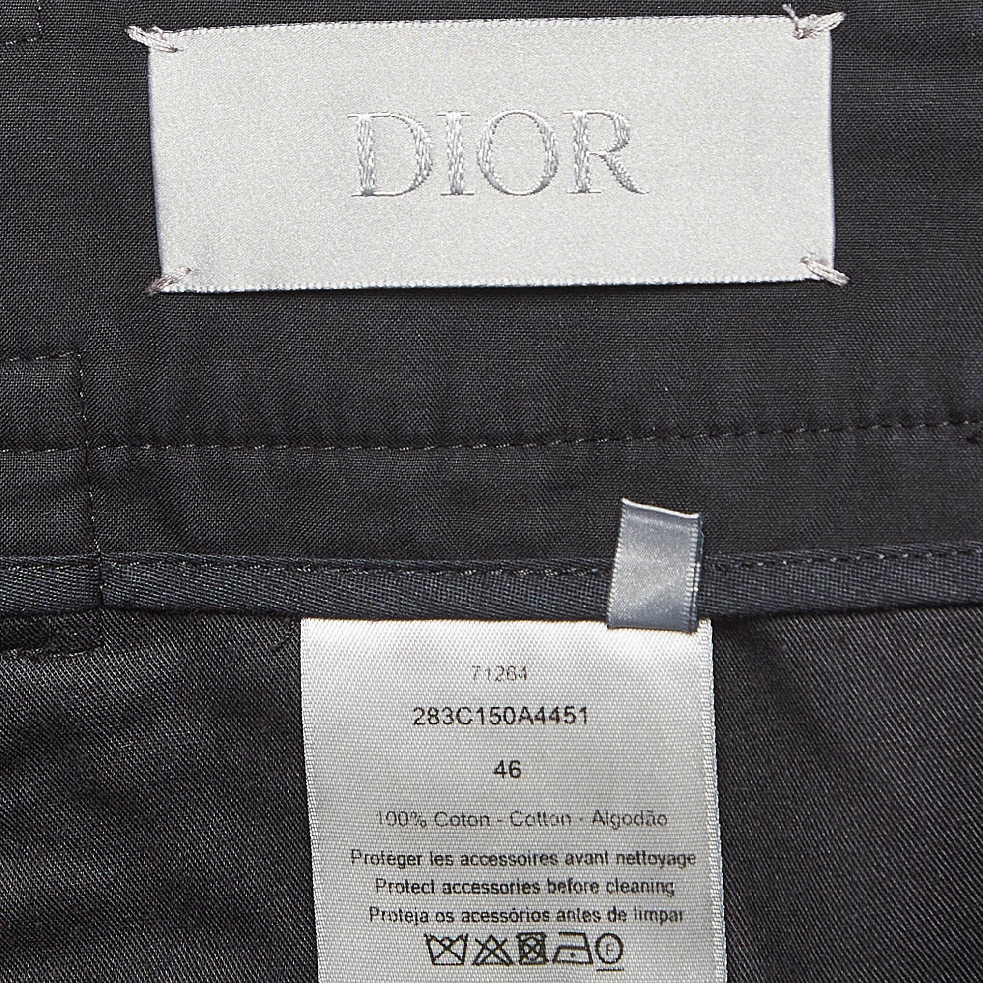 Men's Dior Homme Black Cotton Belted Cargo Shorts S