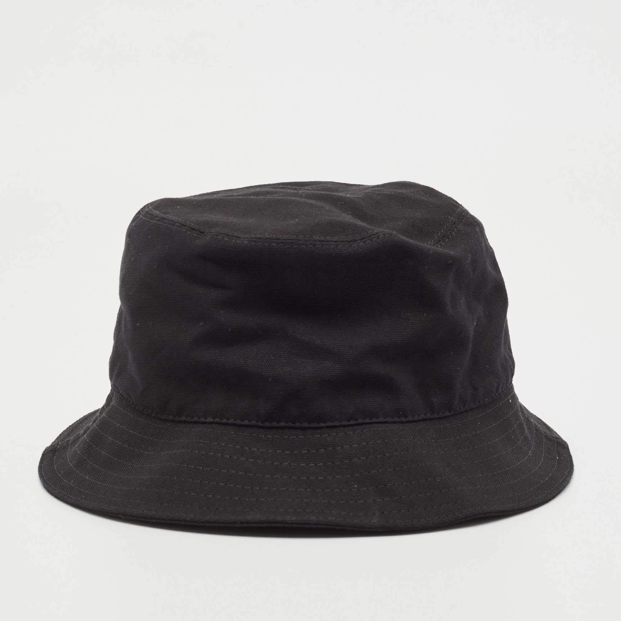 Dior Homme Black Cotton Dune Bucket Hat  In New Condition In Dubai, Al Qouz 2
