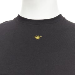 DIOR HOMME black cotton gold bee embroidered fitted tshirt XXS