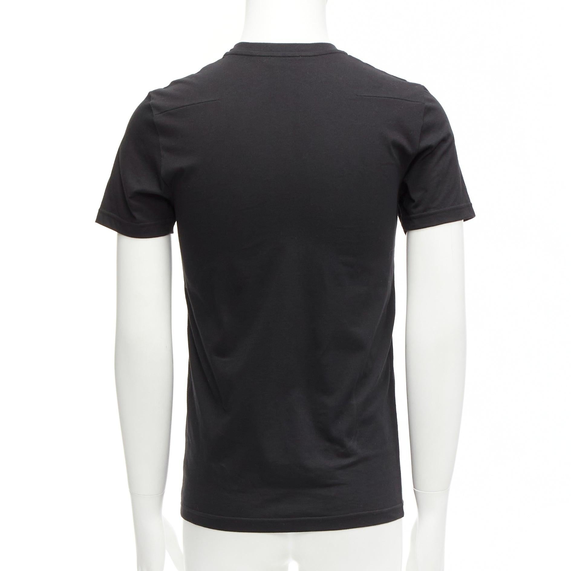 DIOR HOMME black cotton gold bee embroidered fitted tshirt XXS For Sale 1