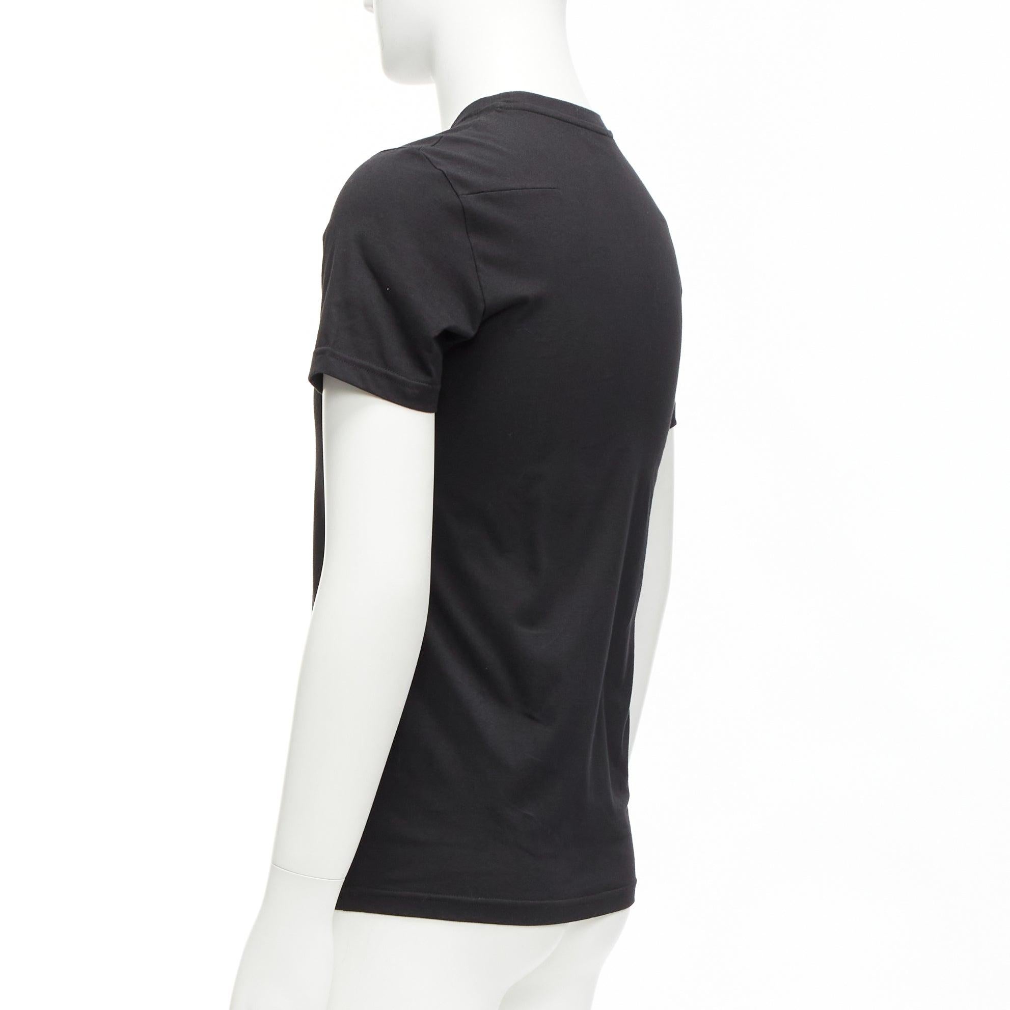 DIOR HOMME schwarzes Baumwoll-T-Shirt mit Bienenstickerei XXS im Angebot 1