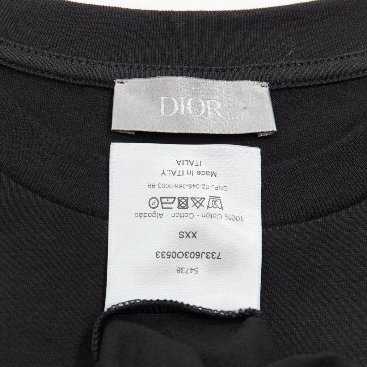 DIOR HOMME schwarzes Baumwoll-T-Shirt mit Bienenstickerei XXS im Angebot 3