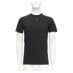 DIOR HOMME black cotton gold bee embroidered fitted tshirt XXS