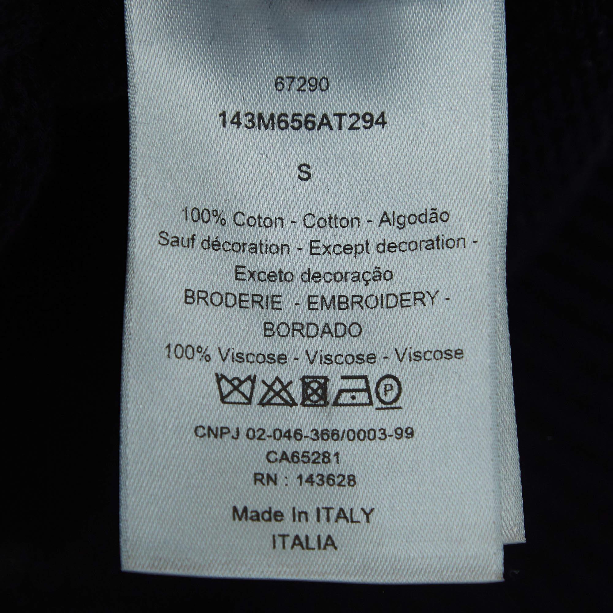 Dior Homme Black Cotton Knit Applique Detail Sweater S In Good Condition In Dubai, Al Qouz 2