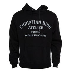 Dior Homme Schwarz Baumwolle Logo Detail Hooded Übergröße Sweatshirt XS