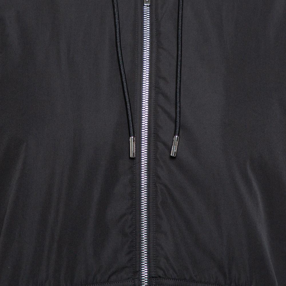 Men's Dior Homme Black Cotton & Synthetic Paneled Hoodie XL