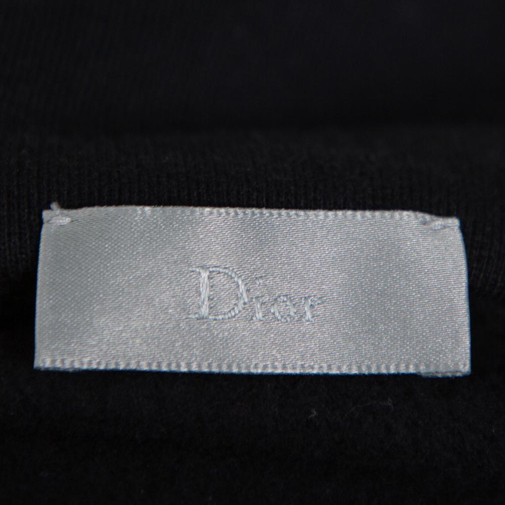 Dior Homme Black Cotton & Synthetic Paneled Hoodie XL 1