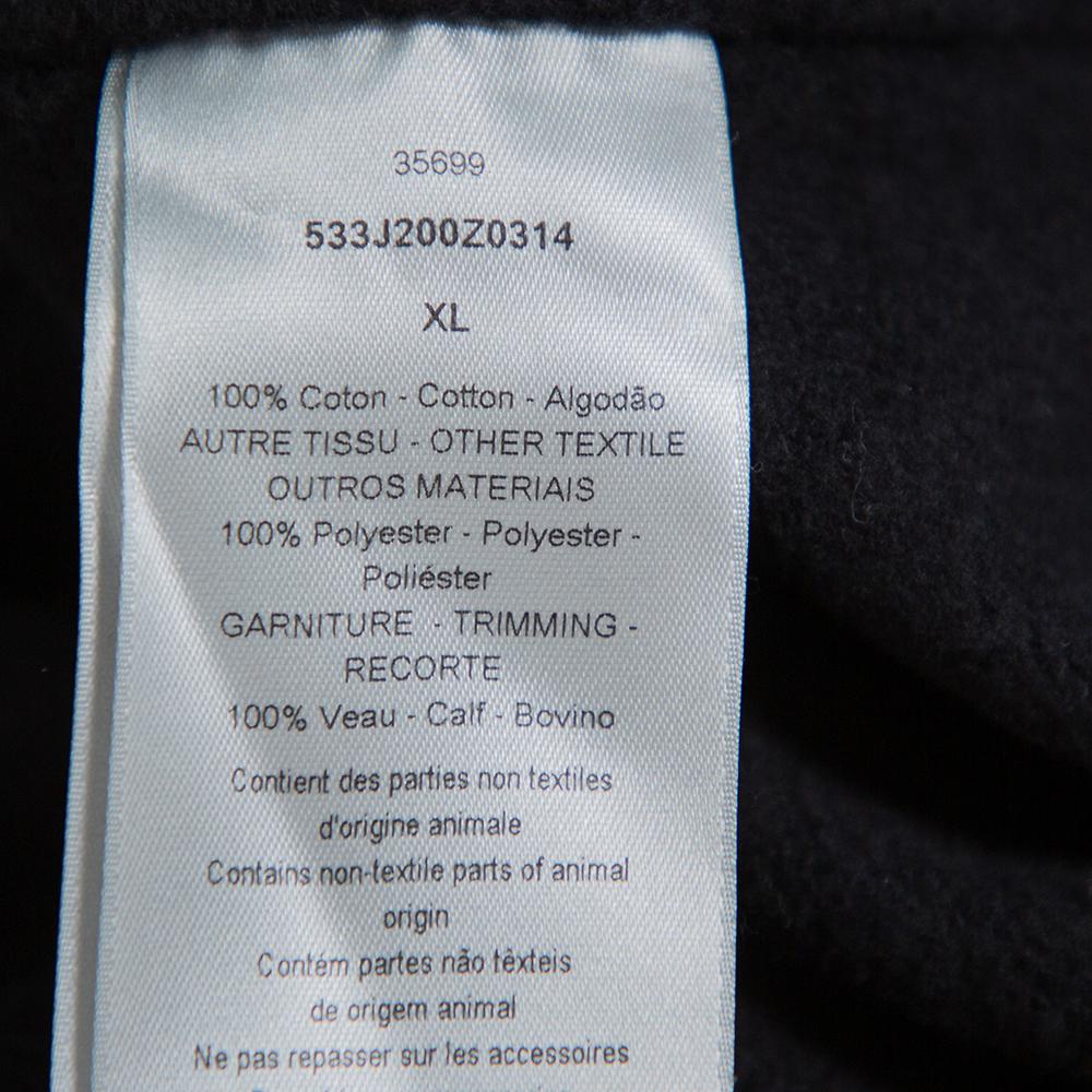 Dior Homme Black Cotton & Synthetic Paneled Hoodie XL 2