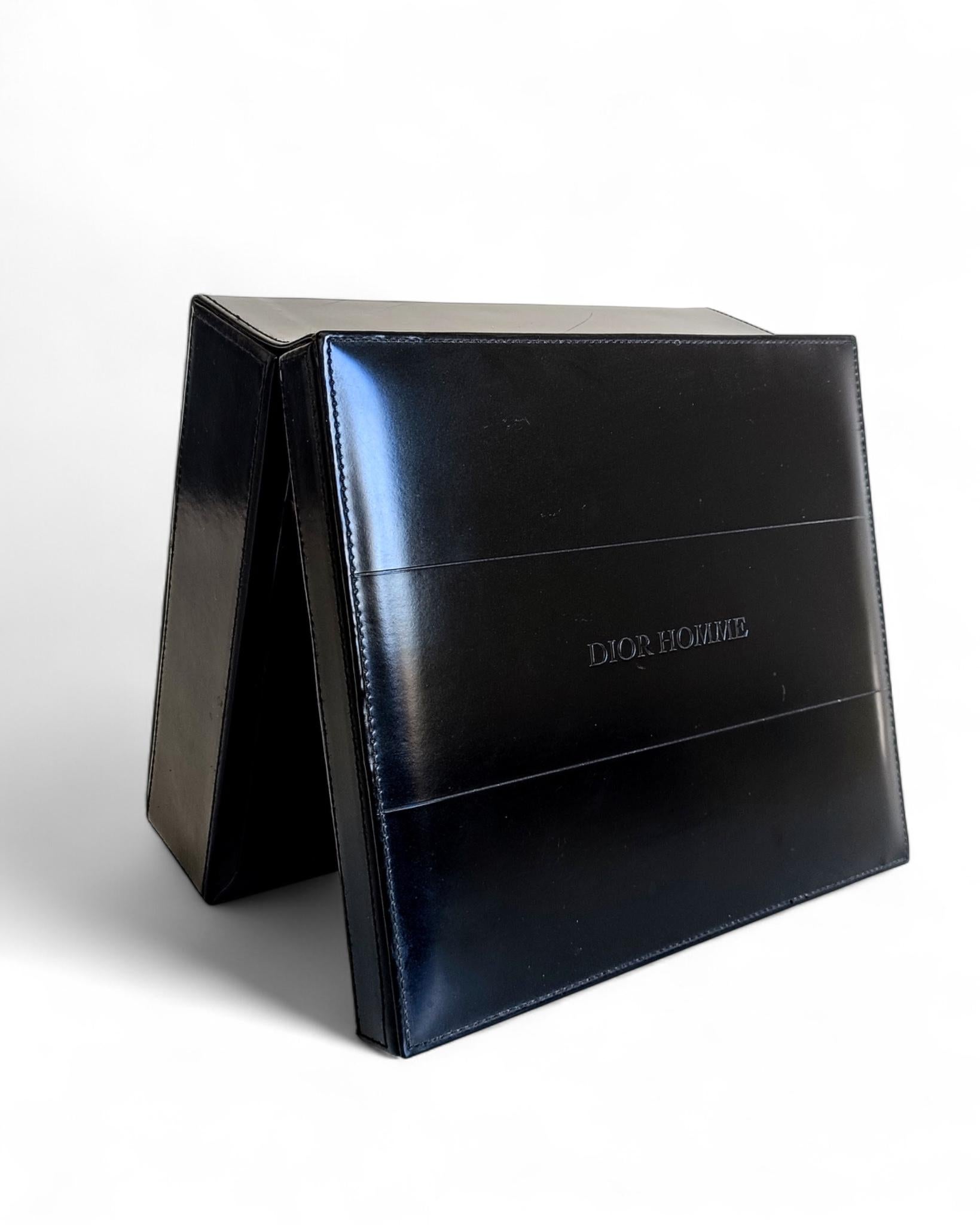 Dior Homme Schwarzes Schmuck- oder Schmuckkästchen aus feinem Leder im Angebot 3