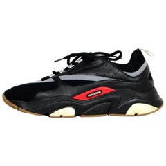 Dior Homme Black/Grey Technical Knit/Calfskin B22 Sneakers sz 44 rt $1, 100