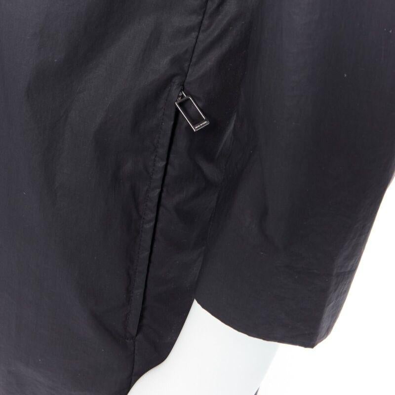 DIOR HOMME black hooded utilitarian drawstrings zipper windbreaker jacket For Sale 5