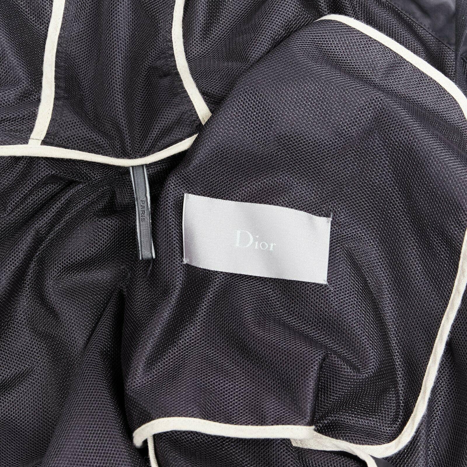 DIOR HOMME black hooded utilitarian drawstrings zipper windbreaker jacket For Sale 6