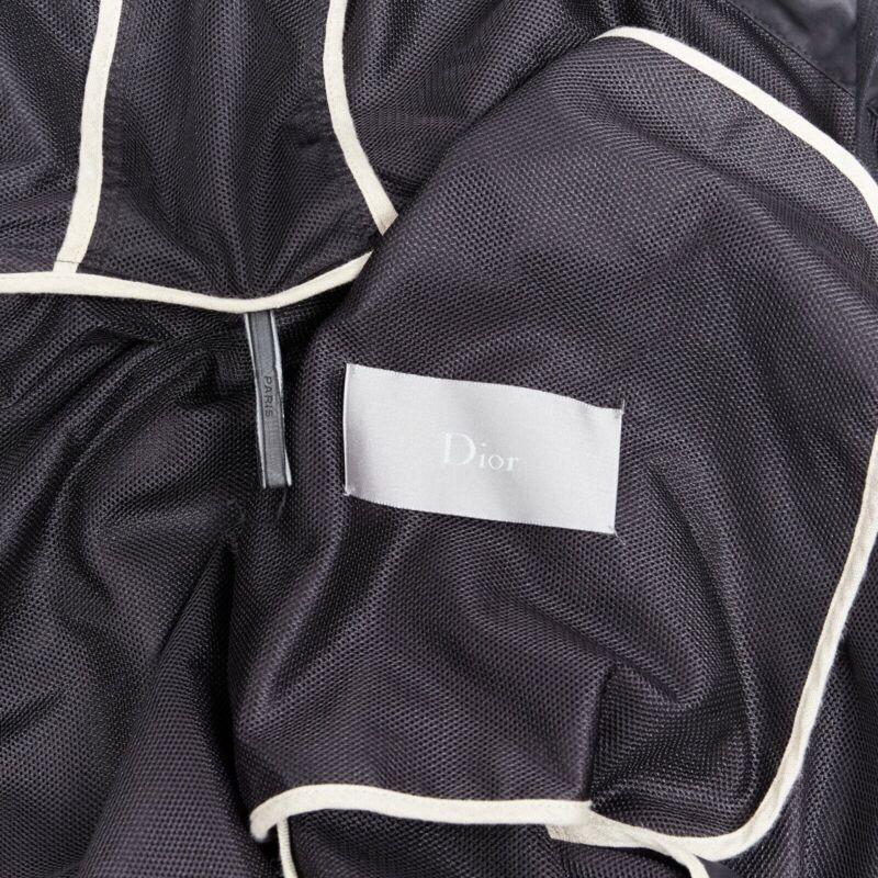 DIOR HOMME black hooded utilitarian drawstrings zipper windbreaker jacket For Sale 7
